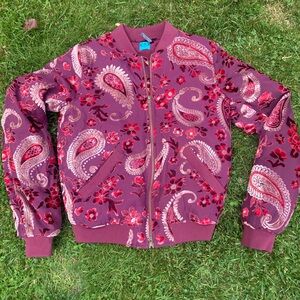 Maroon Paisley Bomber Jacket